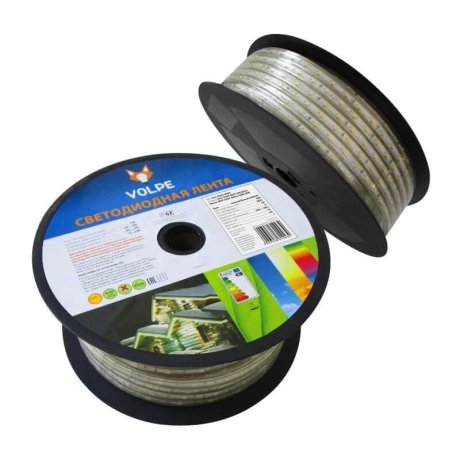 Светодиодная влагозащищенная лента Volpe (10982) 6W/m 60LED/m 2835SMD теплый белый 50M ULS-Q325 2835-60LED/m-10mm-IP67-220V-6W/m-50M-WW