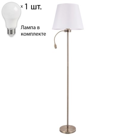 Торшер с лампочкой Arte Lamp Elba A2581PN-2AB+Lamps