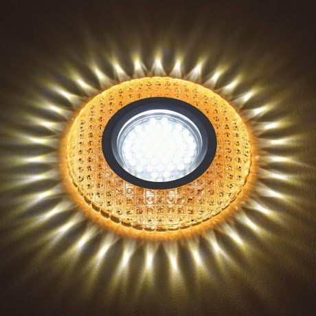 Встраиваемый светильник с LED подсветкой Fametto Luciole DLS-L135 Gu5.3 Glassy/Light Tea (UL-00003860)