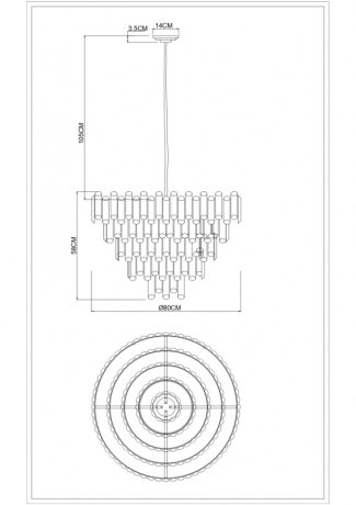 Каскадная люстра Divinare Rosie 3511/02 LM-16
