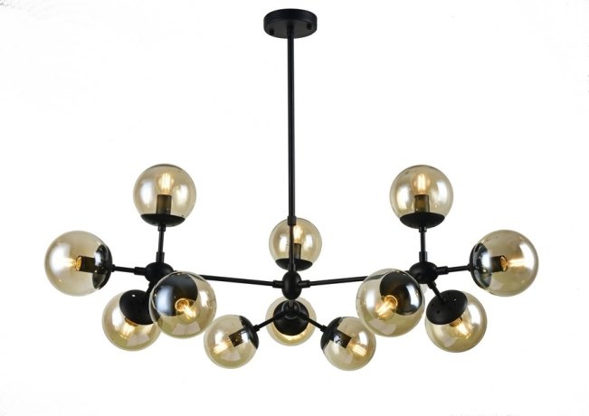 Люстра на штанге Arte Lamp с поддержкой Алиса A1664SP-12BK-A