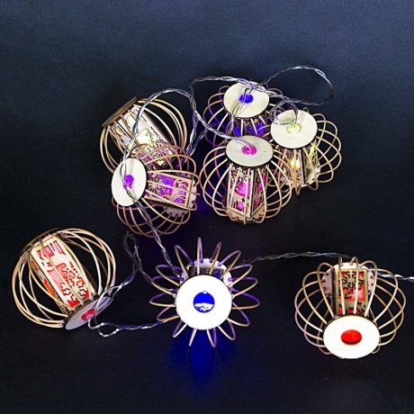 2м. Гирлянда с насадками 10LED (RD/GN,RD/BL) A-452 Sneha 1413864