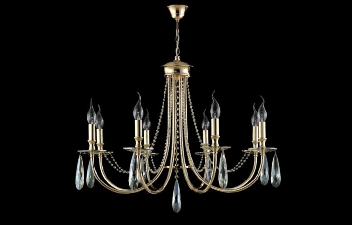 Подвесная люстра Crystal Lux VICTORIA SP8 GOLD/AMBER