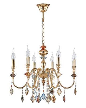 Подвесная люстра Crystal Lux Mercedes SP6 Gold/Color (0951/306)