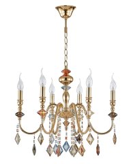 Подвесная люстра Crystal Lux Mercedes SP6 Gold/Color (0951/306)