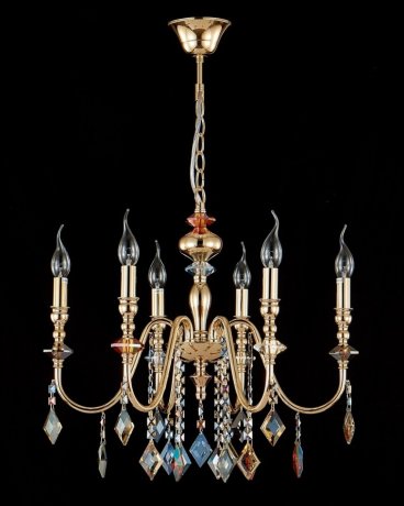 Подвесная люстра Crystal Lux Mercedes SP6 Gold/Color (0951/306)