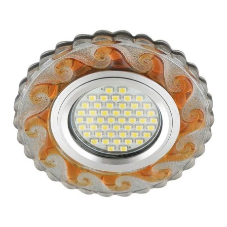 Встраиваемый светильник с LED подсветкой Fametto Luciole DLS-L139 Gu5.3 Glassy/Tea (UL-00003873)