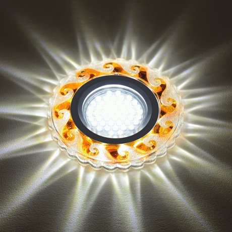 Встраиваемый светильник с LED подсветкой Fametto Luciole DLS-L139 Gu5.3 Glassy/Tea (UL-00003873)