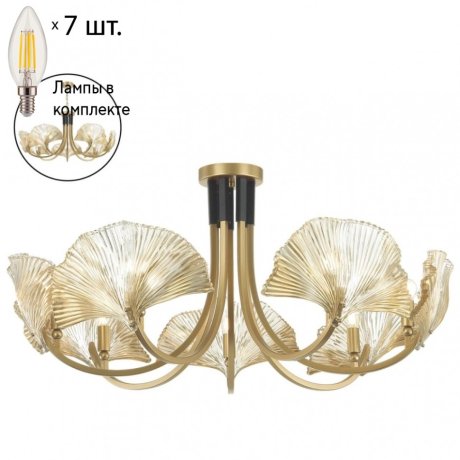 Подвесная люстра с лампочками Odeon Light Ventaglio 4870/7+Lamps E14 Свеча