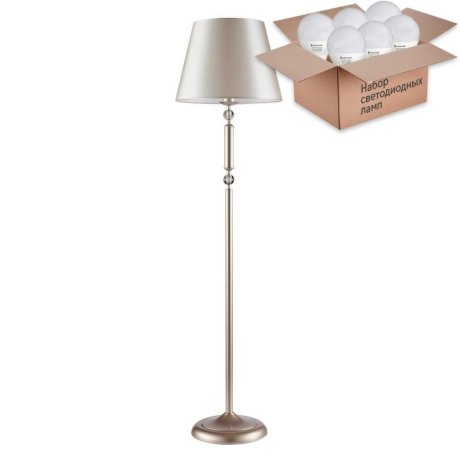 Торшер Crystal Lux с лампочкой Flavio PT1 Gold+Lamps E27 P45