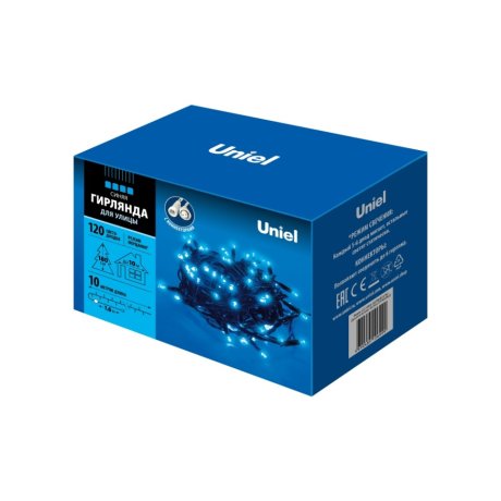 Гирлянда светодиодная 10м с эффектом мерцания. IP67 Uniel UL-00003942 (ULD-S1000-120-TBK)