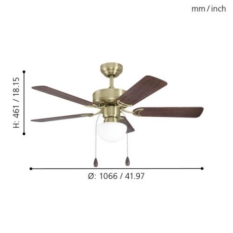 Вентилятор потолочный со светильником Eglo Cadiz 35075