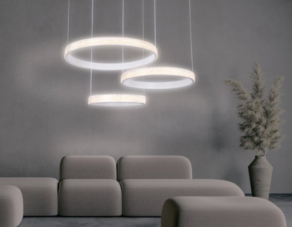 Подвесная диммируемая люстра с пультом ДУ Ambrella light FA6161 WH