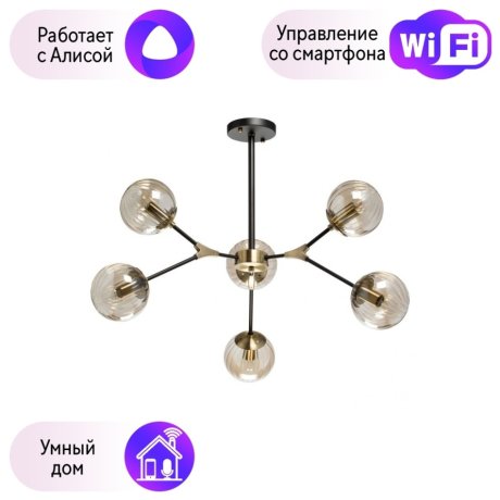 Потолочная люстра DeMarkt Гамбург с поддержкой Алиса 605016206-A