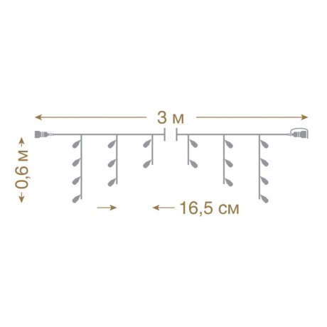 3*0,6м. Электрогирлянда-конструктор ''Бахрома'' 72LED (холодный) IP44 Vegas 55007