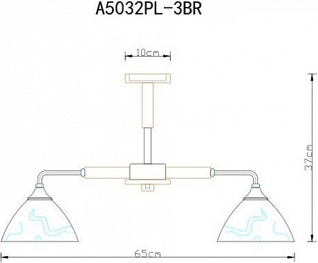 Потолочная люстра на штанге Matthew Arte Lamp A5032PL-3BR