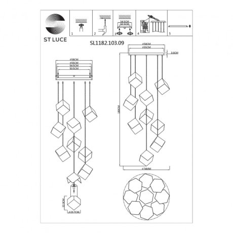 Подвесной светильник ST Luce Riello SL1182.203.09