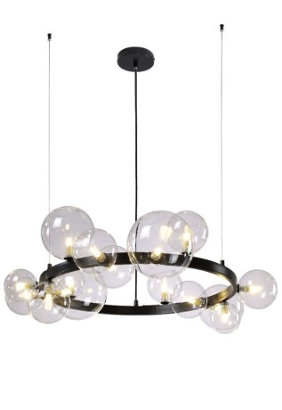 Подвесная люстра Crystal Lux AGATA SP15 V2 BLACK/TRANSPARENTE