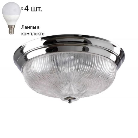 Потолочный светильник Crystal Lux с лампочками Lluvia PL4 Chrome D370+Lamps E14 P45