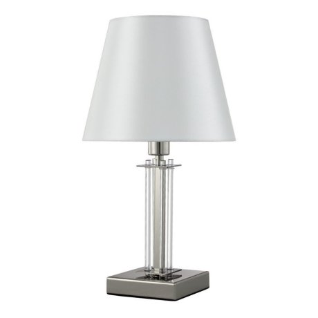 Настольная лампа Crystal Lux с лампочкой NICOLAS LG1 NICKEL/WHITE+Lamps E14 P45