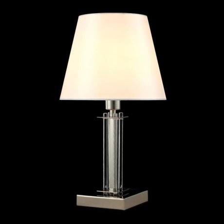 Настольная лампа Crystal Lux с лампочкой NICOLAS LG1 NICKEL/WHITE+Lamps E14 P45