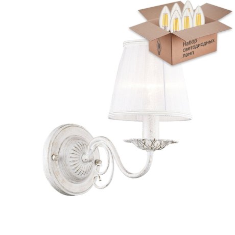 Бра с лампочкой Favourite Malta 1730-1W+Lamps E14 Свеча