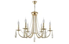 Подвесная люстра Crystal Lux Victoria SP6 GOLD/AMBER (3340/306)