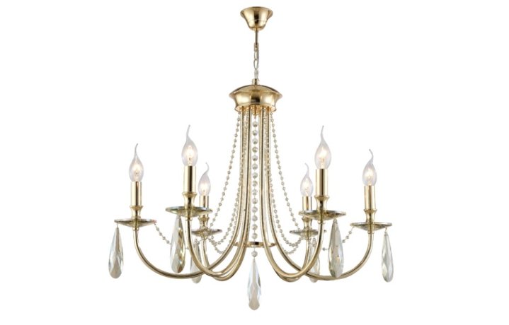 Подвесная люстра Crystal Lux Victoria SP6 GOLD/AMBER (3340/306)