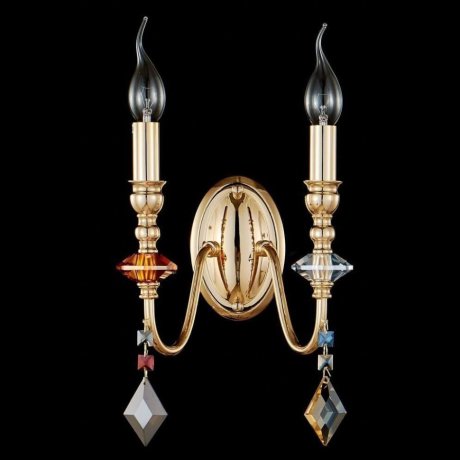 Бра Crystal Lux с лампочками MERCEDES AP2 GOLD/COLOR+Lamps E14 Свеча