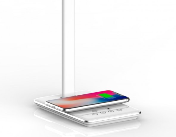 Настольная лампа с беспроводной зарядкой и USB портом Ambrella light Desk DE581