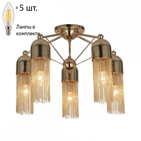 Потолочная люстра с лампочками Favourite Zaria 2739-5P+Lamps E14 Свеча
