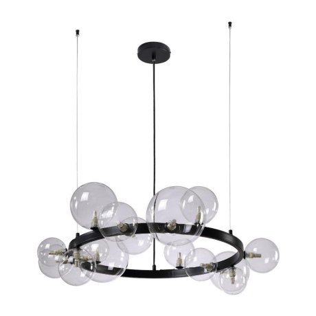 Подвесная люстра Crystal Lux с поддержкой Алиса AGATA SP15 V2 BLACK/TRANSPARENTE-А