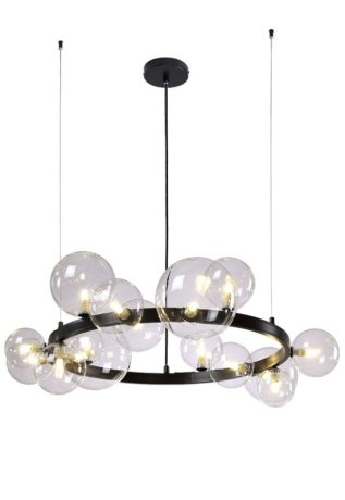 Подвесная люстра Crystal Lux с поддержкой Алиса AGATA SP15 V2 BLACK/TRANSPARENTE-А