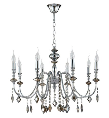 Подвесная люстра Crystal Lux Mercedes SP8 CHROME/SMOKE