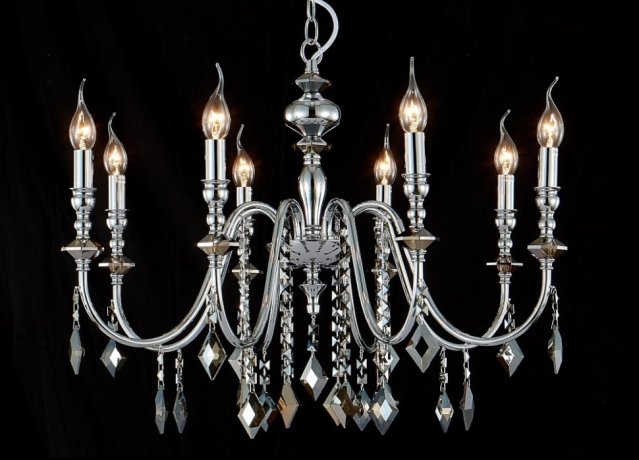 Подвесная люстра Crystal Lux Mercedes SP8 CHROME/SMOKE