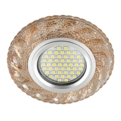 Встраиваемый светильник с LED подсветкой Fametto Luciole DLS-L147 Gu5.3 Glassy/Tea (UL-00003898)