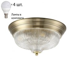 Потолочный светильник Crystal Lux с лампочками Lluvia PL4 Bronze D370+Lamps E14 P45