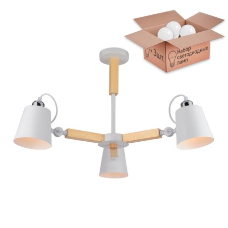 Люстра с лампочками Arte Lamp A7141PL-3WH+Lamps