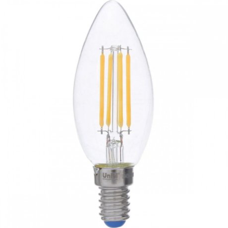 Лампа светодиодная филаментная (UL-00002860) Uniel E14 5W 3000K LED-C35-5W/WW/E14/CL/DIM GLA01TR