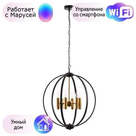 Подвесная люстра Arte Lamp Castula с поддержкой Маруся A7013SP-6BK-М