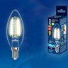 Филаментная светодиодная лампа E14 6W 3000K (теплый) Sky Uniel LED-C35-6W-WW-E14-CL PLS02WH (UL-00000199)