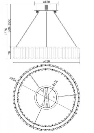 Подвесная диммируемая люстра с пультом ДУ Freya Tier FR5257PL-L17CH