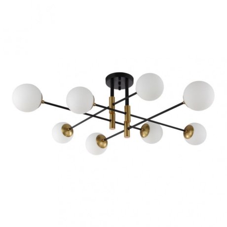 Потолочная люстра Crystal Lux с лампочками FIDEL PL8 BLACK+Lamps E27 P45