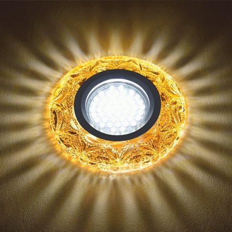 Встраиваемый светильник с LED подсветкой Fametto Luciole DLS-L149 Gu5.3 Glassy/Tea (UL-00003904)