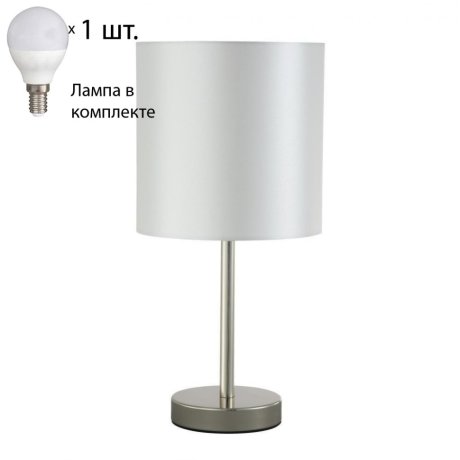 Настольная лампа Crystal Lux с лампочкой SERGIO LG1 NICKEL+Lamps E14 P45