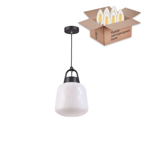 Уличный подвесной светильник Novotech Conte с лампочкой 370601+Lamps E27 Свеча