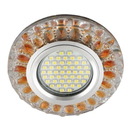 Встраиваемый светильник с LED подсветкой Fametto Luciole DLS-L151 Gu5.3 Glassy/Gold (UL-00003909)