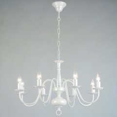 Классическая белая подвесная люстра на 8 ламп Citilux Бонна CL426180