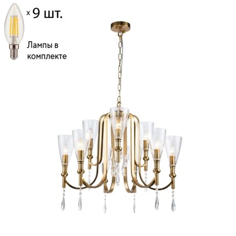 Подвесная люстра с лампочками Favourite Lyra 2968-9P+Lamps E14 Свеча