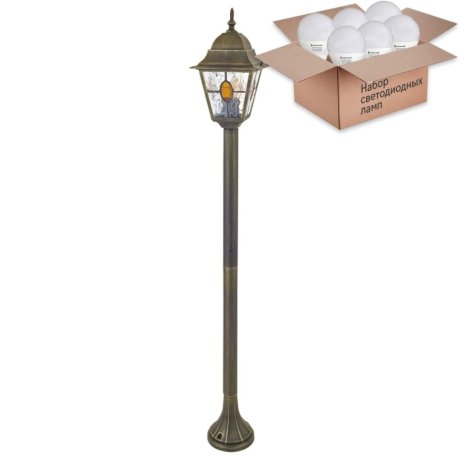 Уличный фонарный столб Favourite Zagreb с лампочкой 1804-1F+Lamps E27 P45